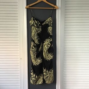 YARD SALE Nicole Miller Palm Tree Print Silk Dress